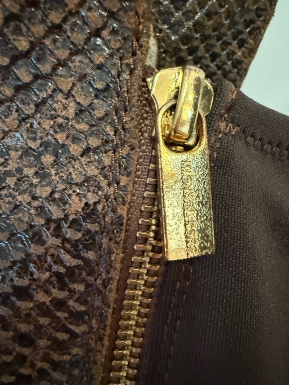 Michael Kors Brown Snake-Embossed Over-the-Knee Boots - Picture 3 of 5